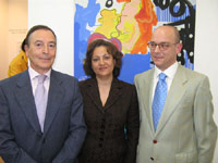 Teodoro Falcón, Concha Pedrosa y Andrés Luque Teruel. Archivo ABC