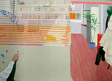 EL ESTUDIO DEL PINTOR. Miki Leal, 2006. Acuarela y acrílico sobre papel, 150 x 200 cm.