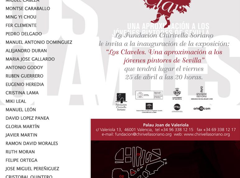 Invitación on-line, LOS CLAVELES, Una aproximación a los jóvenes pintores de Sevilla.