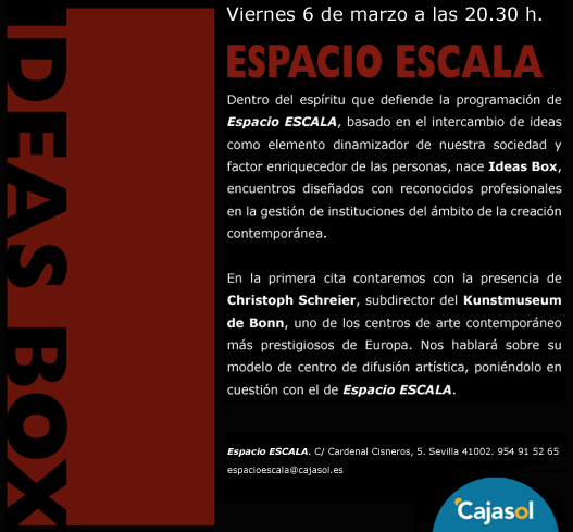 Espacio ESCALA presenta Ideas Box, con la presencia de Christoph Schreier, subdirector del Kunstmuseum de Bonn