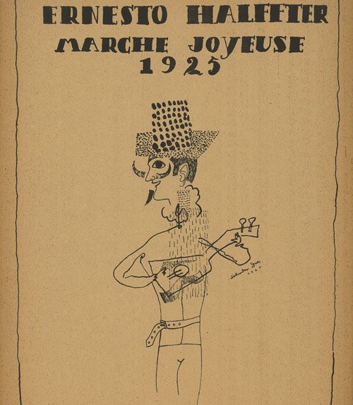 Ernesto Halffter, Marche joyeuse, Madrid, Unión Musical Española, 1925. Cubierta de Salvador Dalí