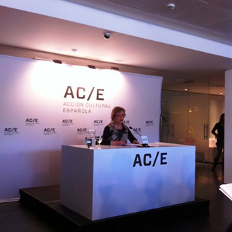 Acción Cultural Española, Charo Otegui, la presidenta de AC/E, presentó la nueva sociedad a los medios de comunicación