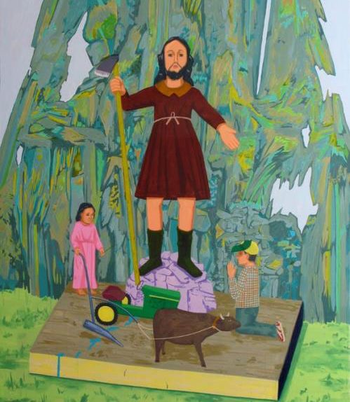 Ramón David Morales. San Isidro labrador, acrílico sobre lienzo. 195 x 162 cm. 2009