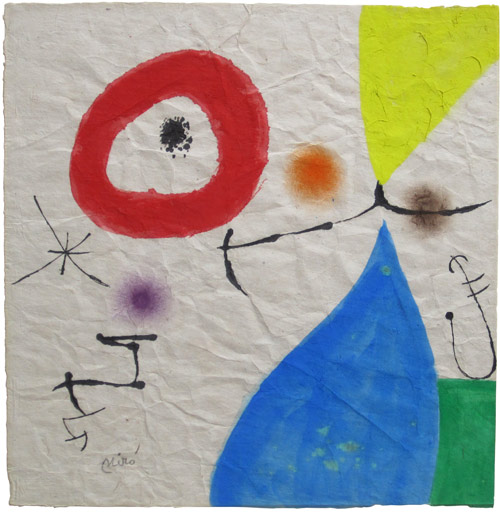 Galería Joan Oliver -Maneu- – Palma de Mallorca (España) Programa General Joan Miró - Sin Titulo Técnica mixta sobre papel 40,5 x 40,5 cm. 1974